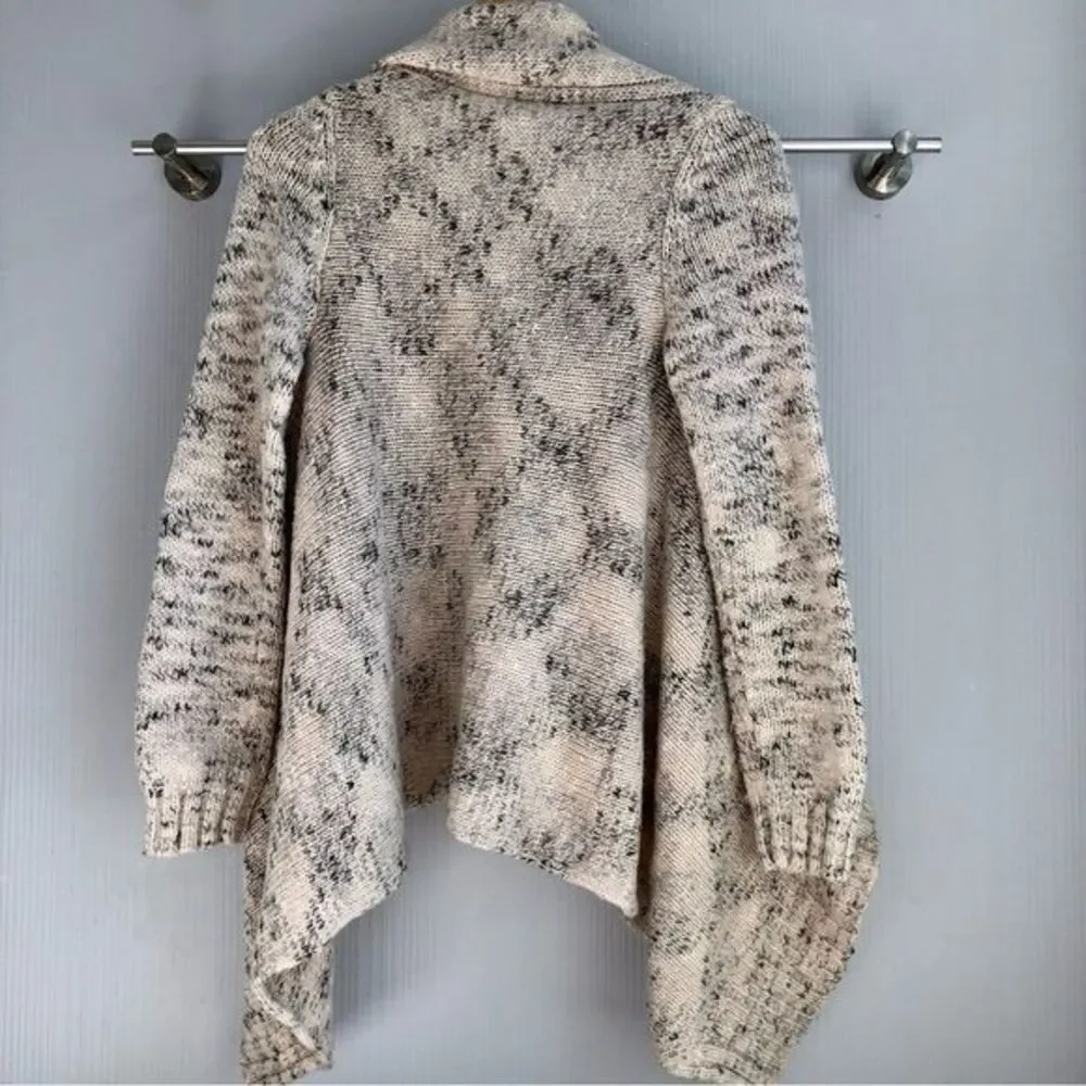 H&M ivory gray marbled‎ chunky open cardigan woman’s size Xs